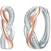 Rafaela Donata Boucles d'oreilles or rose / argent / transparent