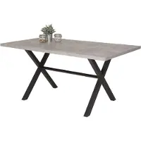 Hela Table à manger Karen II - Plateau de tableReproduction béton - X Bâti métal époxy anthracite - Dimension 160x90cm
