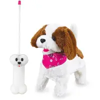 Jamara Lucky RC Chien en peluche blanc/marron 27MHz
