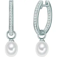 Valero Pearls Boucles d'oreilles argent / blanc perle