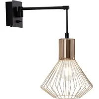 Brilliant Lampe Dalma interrupteur noir/cuivre | 1x A60, E27, 60W, compatible avec les ampoules normales (non incluses) | Avec interrupteur à bascule