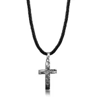 KUZZOI Chaîne 'Kreuz' noir / argent
