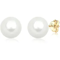 Elli PREMIUM Boucles d'oreilles 'Perlen' or / blanc perle