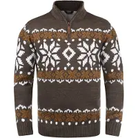 !Solid Pull-over 'Norwin' marron / noisette / blanc