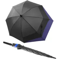 Doppler Parapluie 'Fiber Long' bleu roi / anthracite