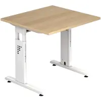 Hjh OFFICE PRO MEGA 8 W - 80 x 80 réglable en hauteur chêne/blanc