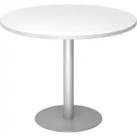 Hjh OFFICE PRO BISTRO F100R S - Système de table de réunion blanc argenté Ø 100