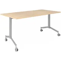 Hjh OFFICE PRO KALA 16 | Table pliante sur roulettes | 160 cm | Argent - Table de réunion en chêne