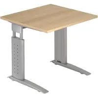 Hjh OFFICE PRO US08 höhenverstellbarer Schreibtisch eiche quadratisch