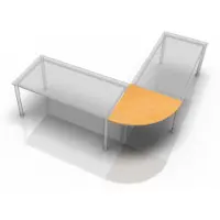 Hjh OFFICE PRO Elément de liaison Arrondi pour MyTable XB avec piétement de table Blanc