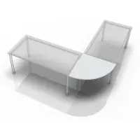 Hjh OFFICE PRO Elément de liaison Arrondi pour MyTable XB avec piétement de table Blanc