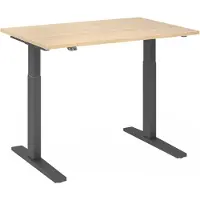 Hjh OFFICE PRO Bureau réglable en hauteur XMKA | 2 moteurs | 120-180 cm | électrique | chêne, Couleur du piètement:graphite, Dimension du plateau:120 x 80 cm