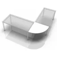 Hjh OFFICE PRO Elément de liaison Arrondi pour MyTable XB avec piétement de table Blanc