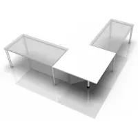 Hjh OFFICE PRO Elément de liaison pour MyTable XB Bureau Piétement de table argenté