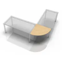 Hjh OFFICE PRO Elément de liaison Arrondi pour MyTable XB avec piétement de table Graphite