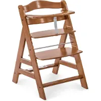 Hauck Alpha+ Chaise haute traditionnelle Siège dur Noyer