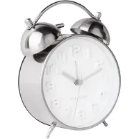 Karlsson Réveil Karlsson Mr. White Steel Polished Case 15 x 11 cm