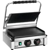 Bartscher A1509 Panini-MDI 1GR Gril de contact, Machine à panini, Noir, Argent