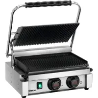Bartscher Gril de contact Panini-MDI 1R A15097, Machine à panini, Noir, Argent