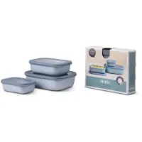 Mepal - Cirqula Low Rect Bowl Set -Nordic Blue (14595), Boîte de conservation, Bleu