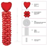 Espa Ballon Säule ca. 170cm mit 16 Folienballons Love Herz