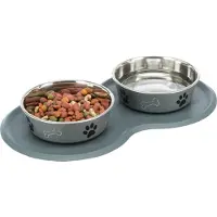 Trixie Set de table , gris foncé pour chien et chat - L 45 x l 25 cm