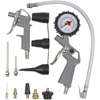 Powerplus Pistolet Gonflage Pneus Kit Complet 13 Pièces Pour Gonflage Précis -