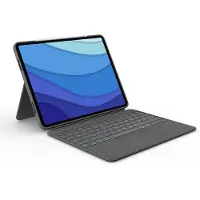 Logitech Combo Touch - Clavier et étui - avec trackpad - rétroéclairé - Apple Smart connector - QWERTY - Pan-Nordic - Oxford Gray - pour Apple iPad Pro 12.9-inch (5e génération)