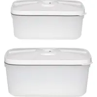 Maku Récipient Alimentaire Sous Vide 2pcs, Boîte de conservation, Transparent, Blanc