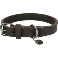 Trixie Rustic Collier En Cuir Cire Et Vielli Taille Sm D34-40cm H25mm Brun Fonce