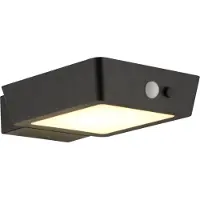 LumenXL Applique solaire d'extérieur moderne noir avec capteur - Shiny