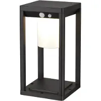 LumenXL Lampadaire solaire moderne noir avec capteur - Kiran