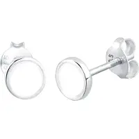 Elli Boucles d'oreilles 'Geo' argent / blanc
