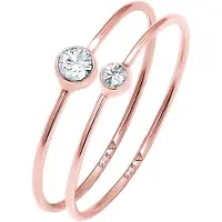 Elli Parure de bijoux 'Solitär' or rose