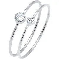 Elli Parure de bijoux 'Solitär' argent / transparent