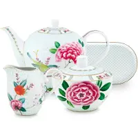 Pip studio Service à Thé Pip Studio Blushing Birds White (Set 4)