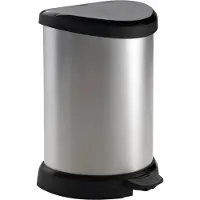 Curver Decobin Poubelle à Pédale 20 Litres Argent