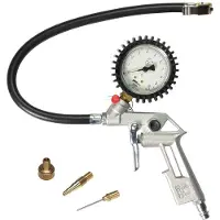 Stanley Pistolet de gonflage pneumatique avec manomètre, 3 adaptateurs, convient pour les vélos, les ballons et les