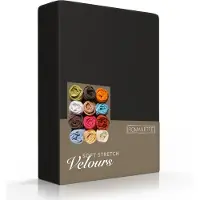 Romanette Drap-housse Romanette Noir (Velours)-Lits Simples (80/90 x 200/210/220 cm)