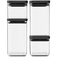 Brabantia Tasty+ Einmachglas Quadratisch Kunststoff Schwarz - Transparent (12 24 22)
