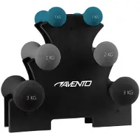 Avento Dumbell Set 13 kg polyuréthane noir 4 pièces