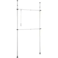 Wenko Système télescopique ''Basis'' Herkules 165/300 x 75/120 cm blanc/gris