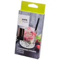 Point-Virgule Pailles droites 14 cm noir 4 pièces