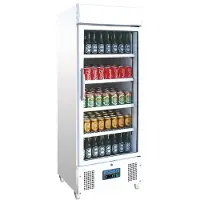 Polar Réfrigérateur à boissons de 218 litres - refroidissement par ventilation forcée, verrouillable, blanc