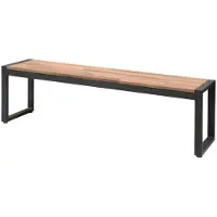 Bolero Banc en acier et bois d'acacia de style industriel, 2 pièces