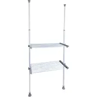 Wenko Système de penderie télescopique Herkules Twin, blanc - 73-120 x 165-300 cm