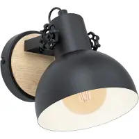 Eglo LUBENHAM Applique/plafonnier Lampe éclairage - L17,5 x H20,5 x AL21 cm - noir, marron - IP20