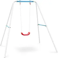 Klarfit Miri Balançoire enfant de jardin, armature, cordes et assisebleue
