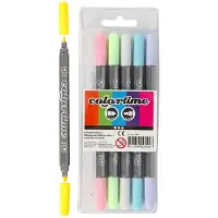 Creativ Company Marqueurs double face - Couleurs pastel, 6p. (6x)