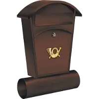 VOREL Boîte aux lettres avec distributeur de journaux et 2 clés - brun - 480x280x80 mm